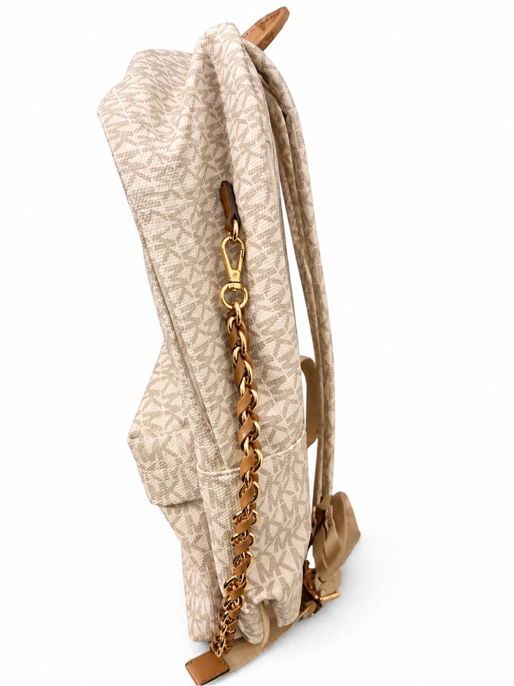 Michael Kors Cream Logo Backpack with Gold Chain Detail and Dustbag - Picture 11 of 12